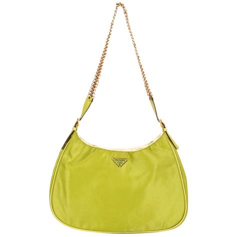 prada vintage lime green bag with gold metal straps prices|Prada handbags 2010.